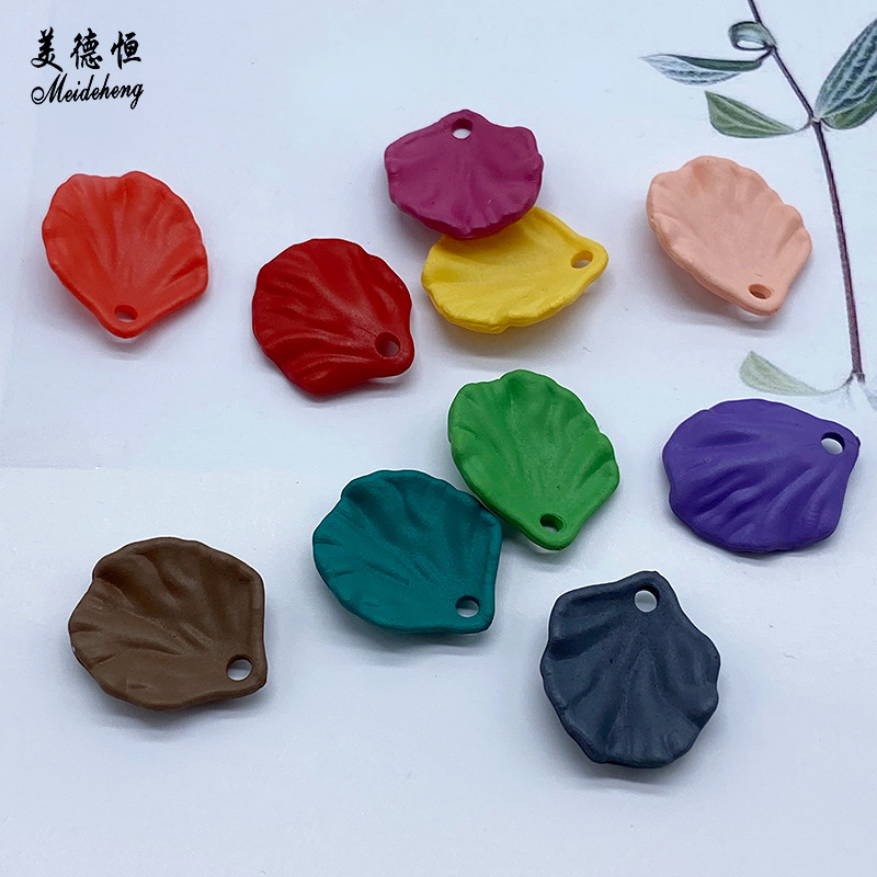 15x17mm亚克力多种颜色叶片 发饰古风耳环配饰 diy串珠材料饰品