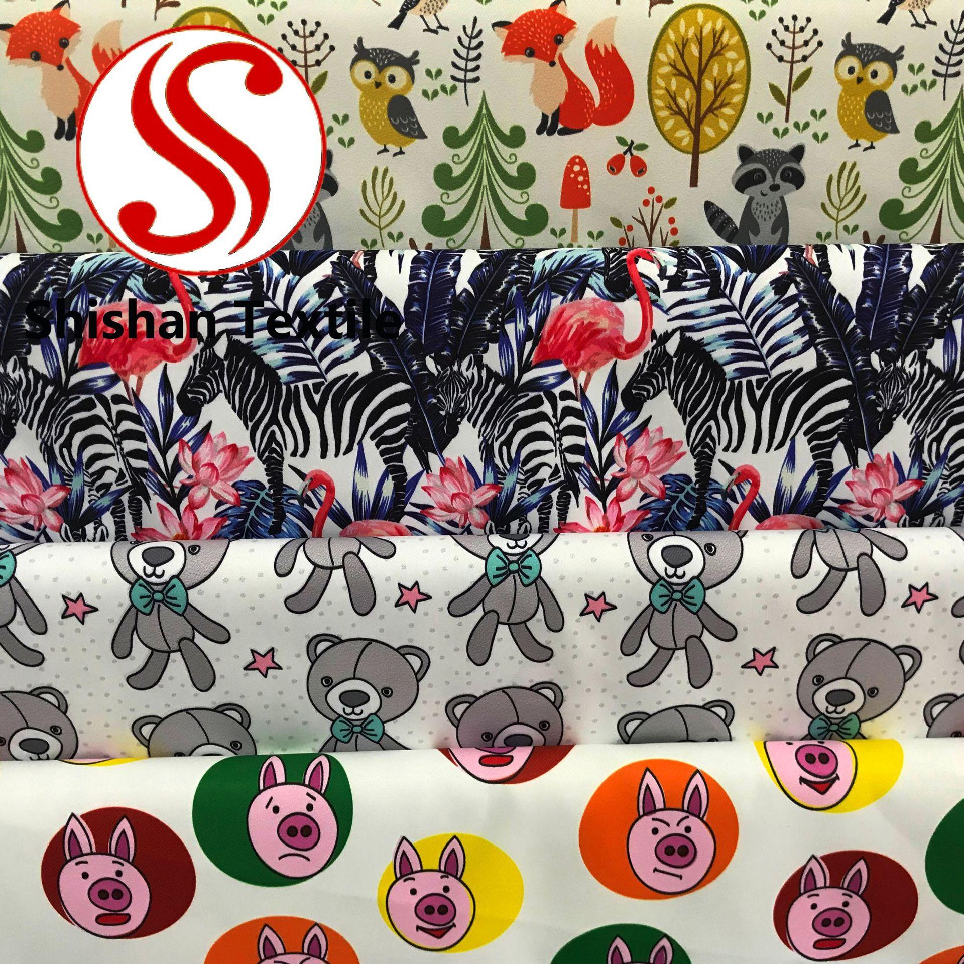 高清数码印花防水复合面料 休闲双背 妈咪包 儿童双背 箱包面料