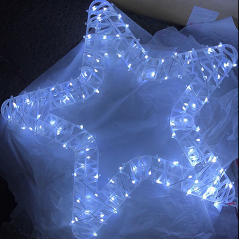 Cross-border new outdoor waterproof five-pointed star light, tree hanging decorative light, transparent star light, street lighting, 40cm220v undefined