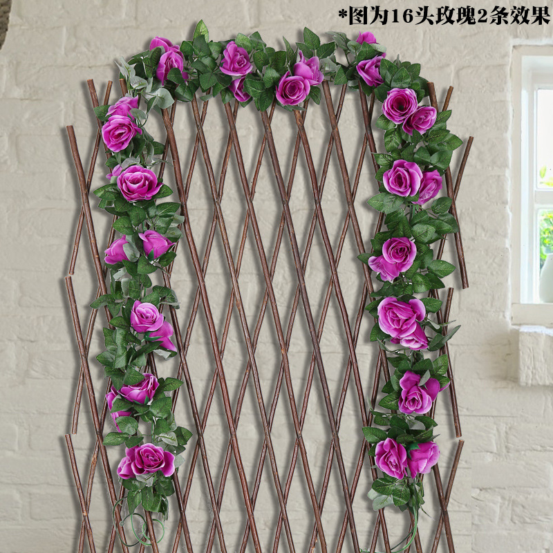 Emulación rosa flor ratán colgante de pared flor de seda decoración de boda sakura ratán flor falsa emulación de techo planta flor ratán Application Scenario