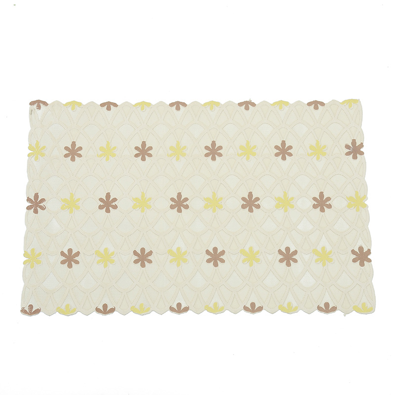 Wholesale of new PVC creative printed placemats, hotel and restaurant anti-slip Western placemats, heat-insulating plate MATS, white base rice base table MATS and bowl MATS Item Picture