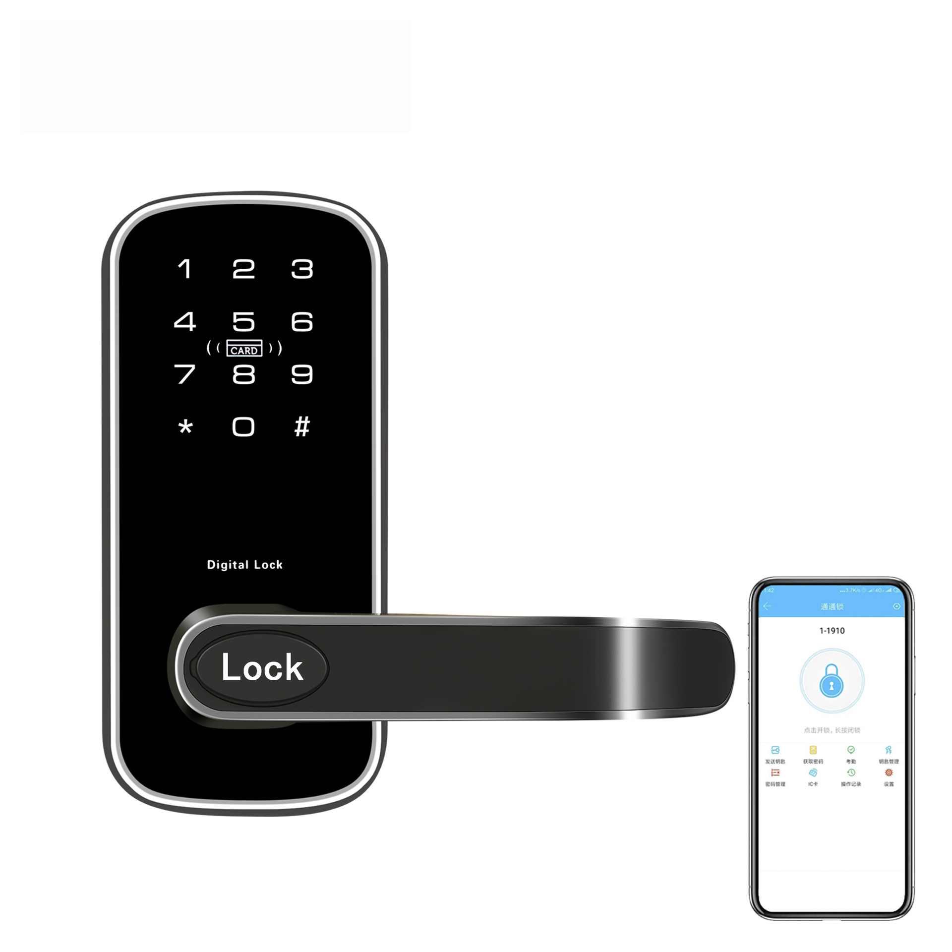 DSB918 Bluetooth Smart Door Lock, single-tongue Bluetooth smart door lock, cross-border exclusive smart door lock manufacturer Item Picture