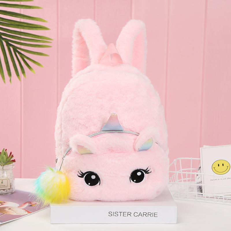 The new plush backpack, Unicorn backpack, is a cute cartoon children's schoolbag for kindergartens undefined