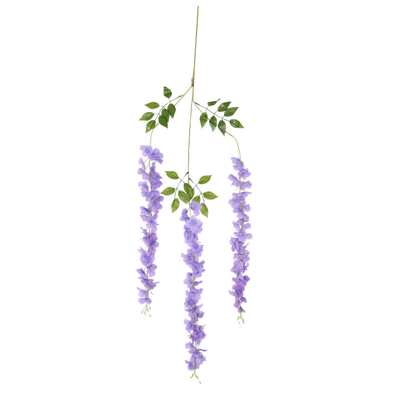 Wedding decoration, wisteria flower simulation, living room decoration, broad pea flower, plastic vine, green leaf wisteria, wisteria flower manufacturer wholesale Item Picture