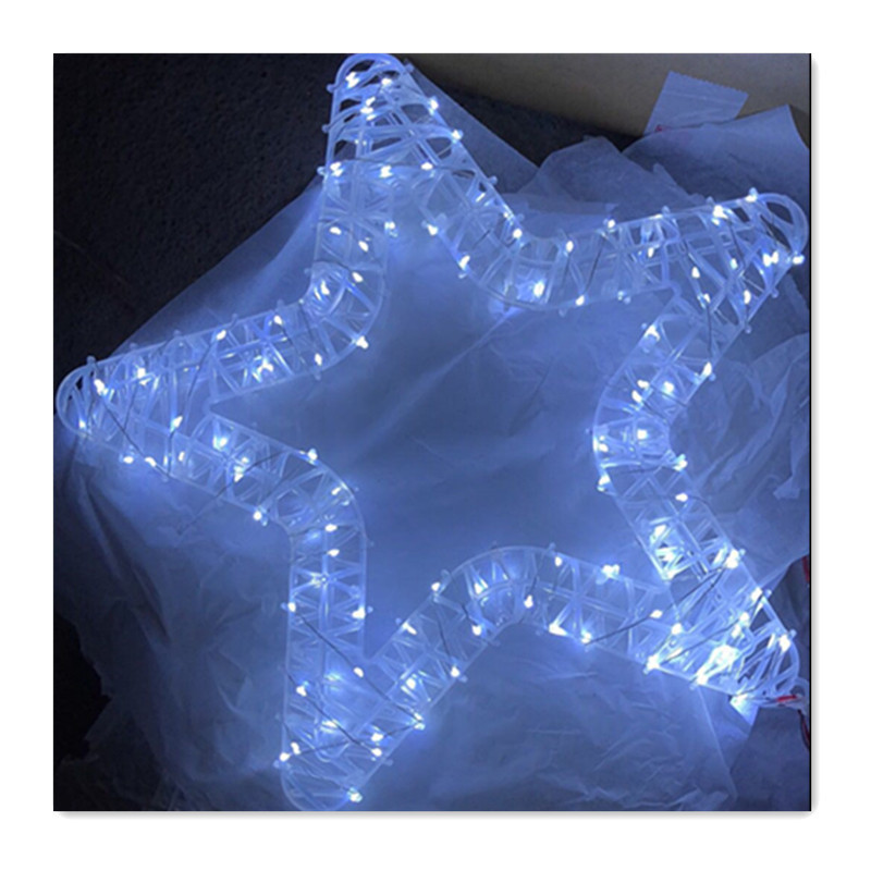 Cross-border new outdoor waterproof five-pointed star light, tree hanging decorative light, transparent star light, street lighting, 40cm220v Item Picture