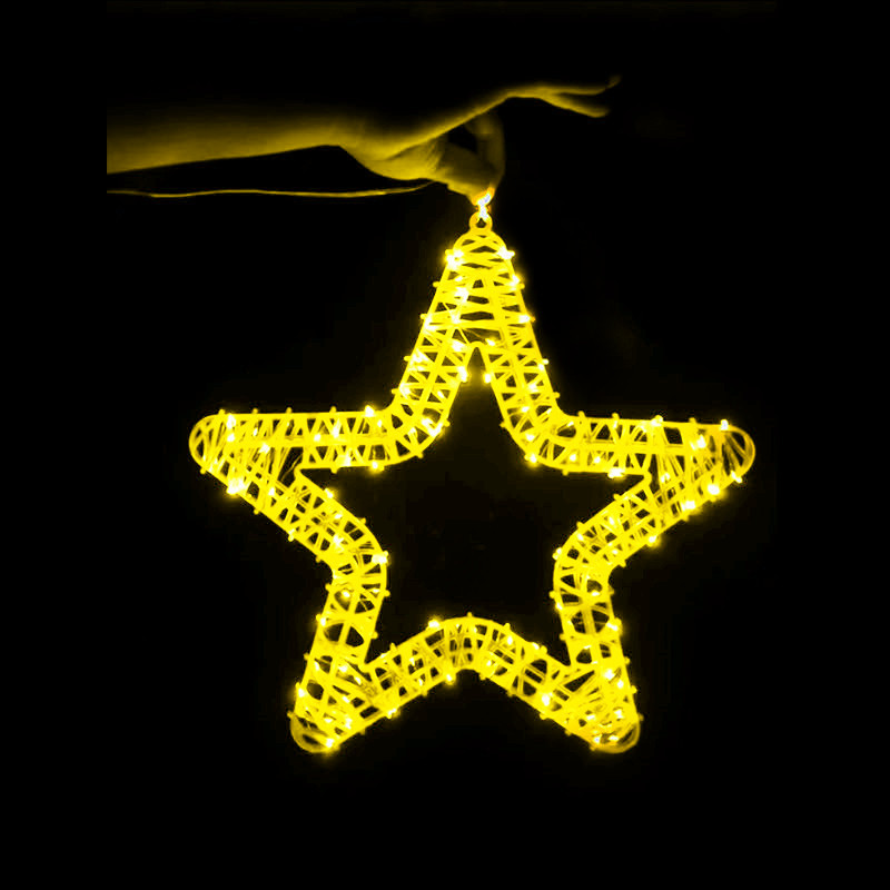 Cross-border new outdoor waterproof five-pointed star light, tree hanging decorative light, transparent star light, street lighting, 40cm220v undefined