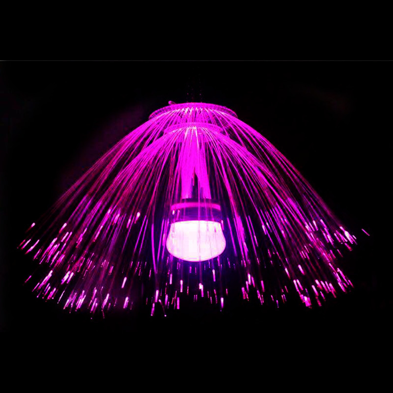 Cross-border supply LED optical fiber jellyfish light, double-layer seven-color gradient outdoor tree hanging decorative shaped light, Internet celebrity ins50cm220v round plug details Picture
