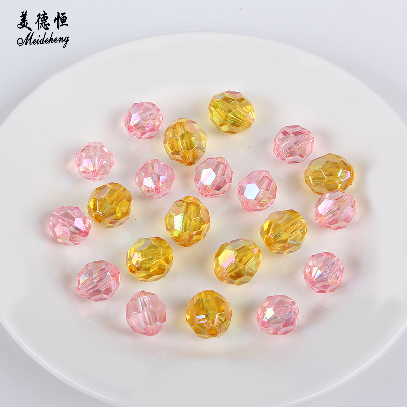 Acrylic 13*14mm straight hole corner bead hair accessories, hair tie accessories, diy loose bead material jewelry accessories, simple wholesale