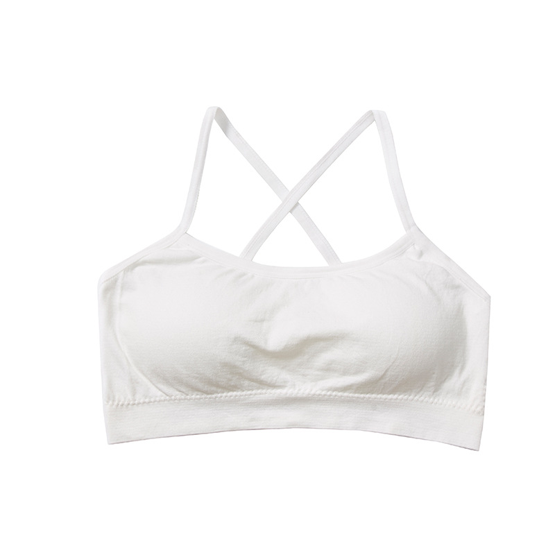 Single-cross beauty back, seamless halter vest, detachable massage chest pad, women's underwear, anti-glare chest wrap Item Picture