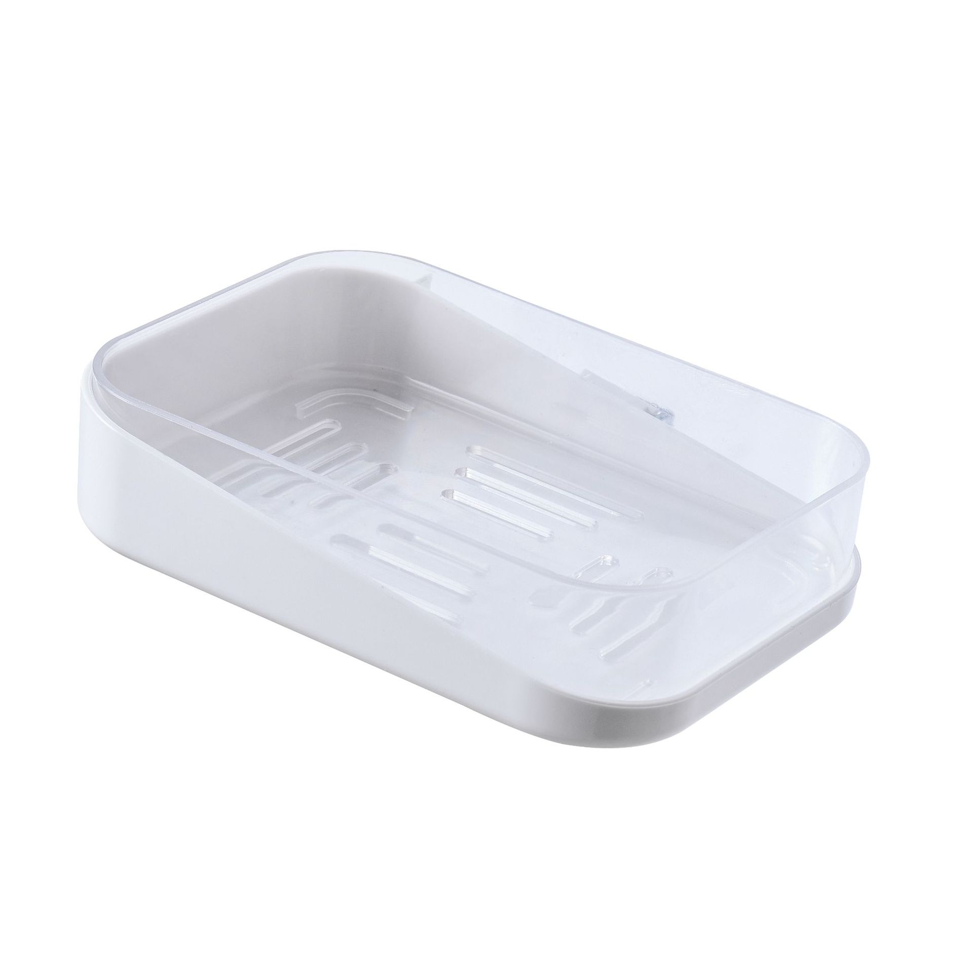 Wall-mounted soap box, no-drilling, traceless soap box, double-layer draining, bathroom and toilet storage rack soap box undefined