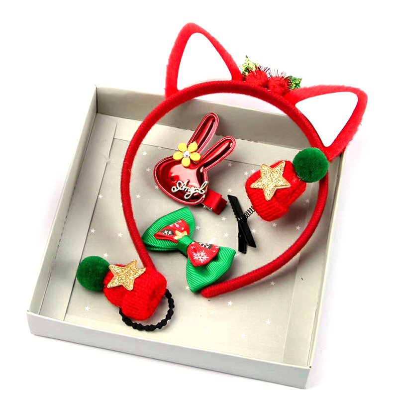 2020 New Creative children's Christmas hair accessory set, trendy and personalized spectacle frame, hair clip, leather band, hair band wholesale Application Scenario