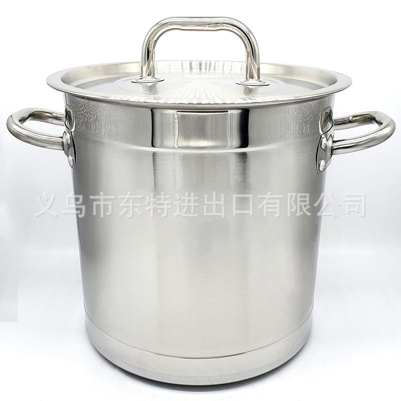 Stainless steel thickened European-style soup pot, silicone handle composite bottom, gas induction cooker, universal soup pot, large-capacity stock bucket
