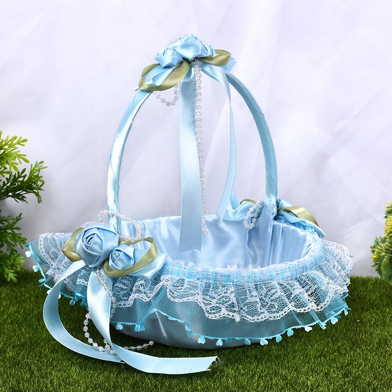 Factory direct supply of Western-style creative wedding flower baskets for brides, wedding flower girls, bridesmaids, scattered flower baskets, and hand-held wedding flower baskets undefined