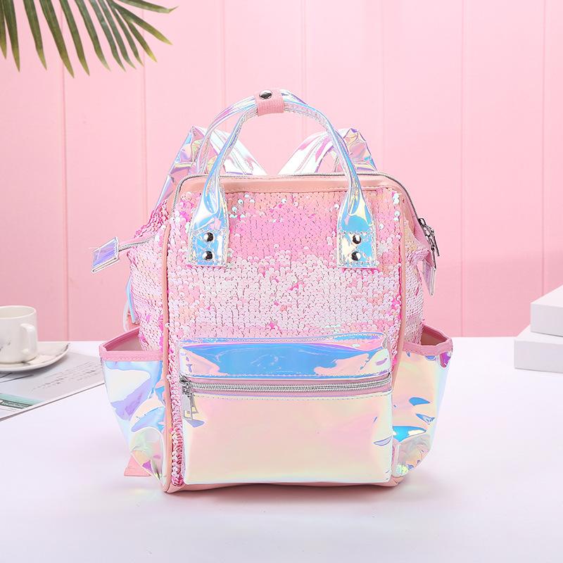 Mummy handbag Women's large bag New style Sequined laser backpack with large capacity and hand-held shoulder bag for women