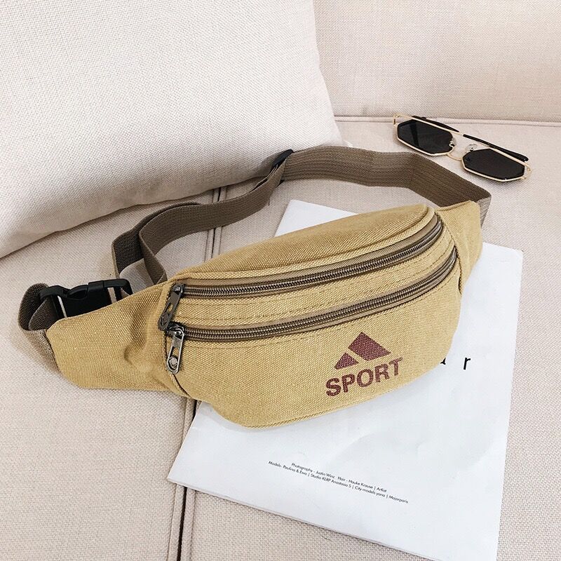 Manufacturers Wholesale Multi-Functional Outdoor Sports Close-Fitting Men's And Women's Canvas Fanny Pack Running Cycling Wear-Resistant Purse