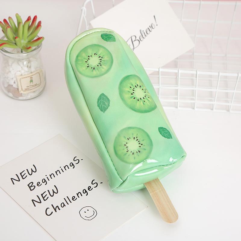 Nueva caricatura creativa snow cream pen bag gran capacidad para hombres y mujeres estudiantes PU pen bag papelería caja de lápiz de papelería undefined
