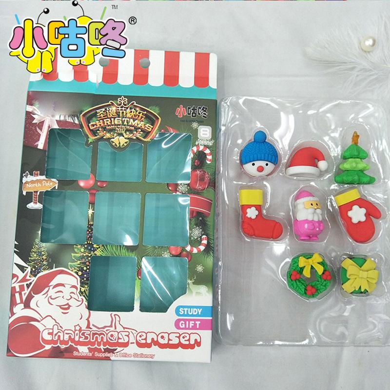 South Korea's new Christmas style gift box eraser set creative primary school learning prizes manufacturers self-marketing thumbnail