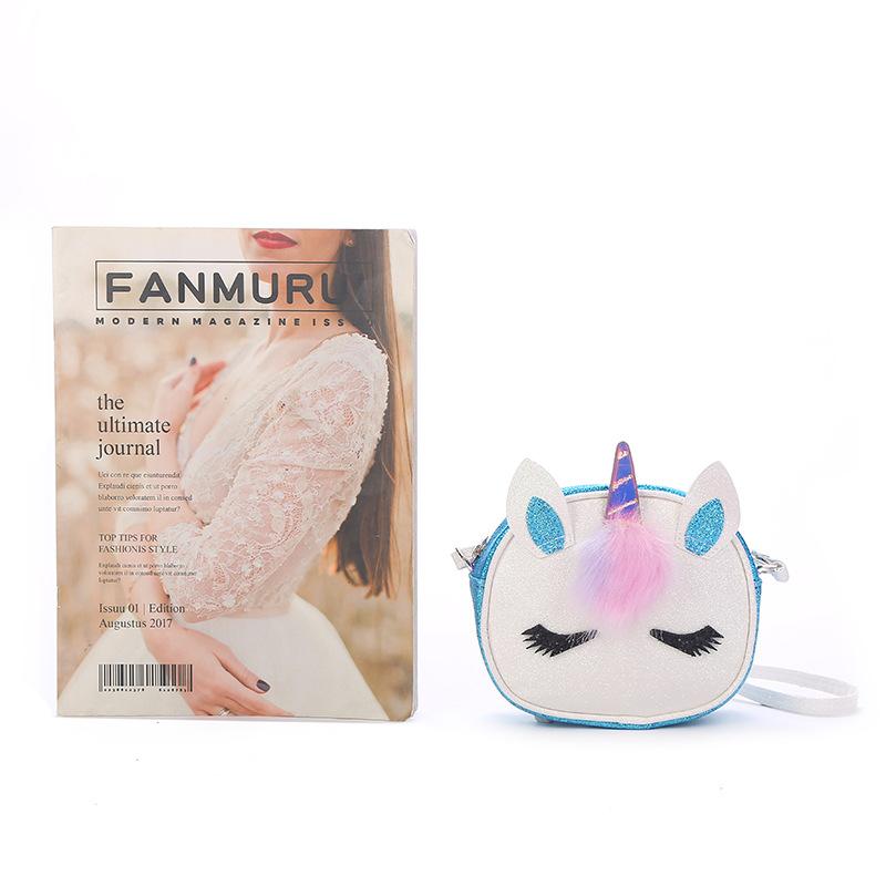 Nuevo Unicorn crossbody un hombro bolsa rosa brillante niños dibujos animados viaje lindo estudiante un hombro bolsa de las mujeres Item Picture