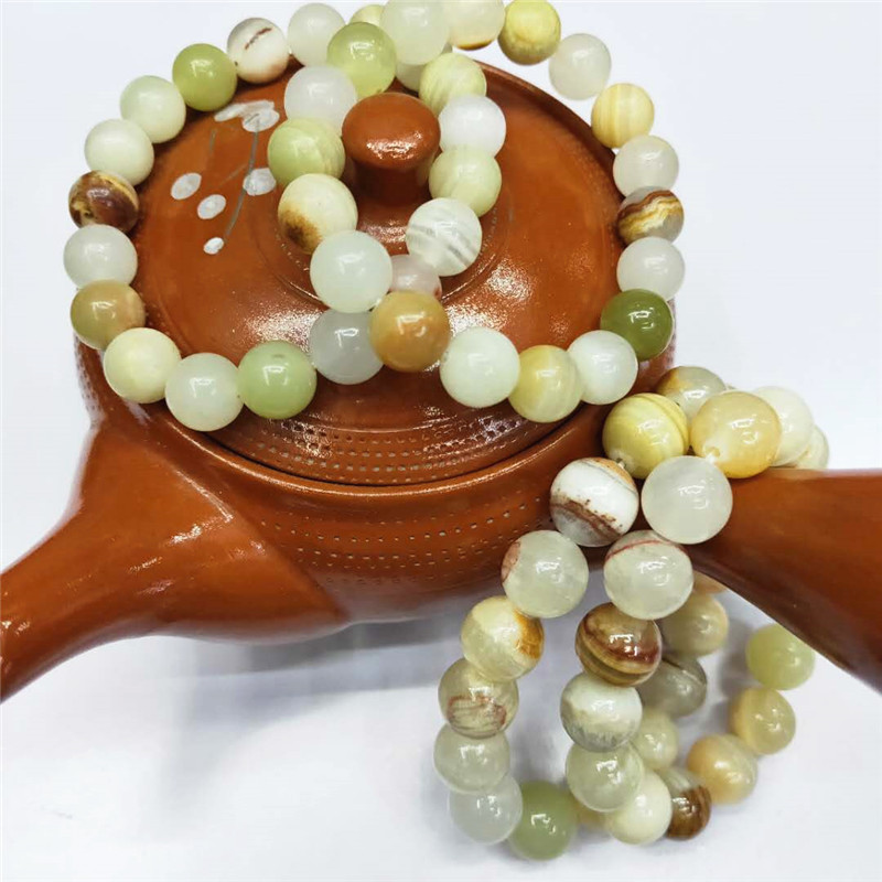 Wholesale of new Afghan blue jade bracelets, DIY beaded blue jade bracelets, natural stone bracelets, factory direct sales