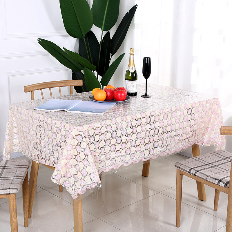 PVC lace waterproof, oil-proof, no-wash table cloth hotel household modern, simple and easy to take care of fashion restaurant table cloth full figure
