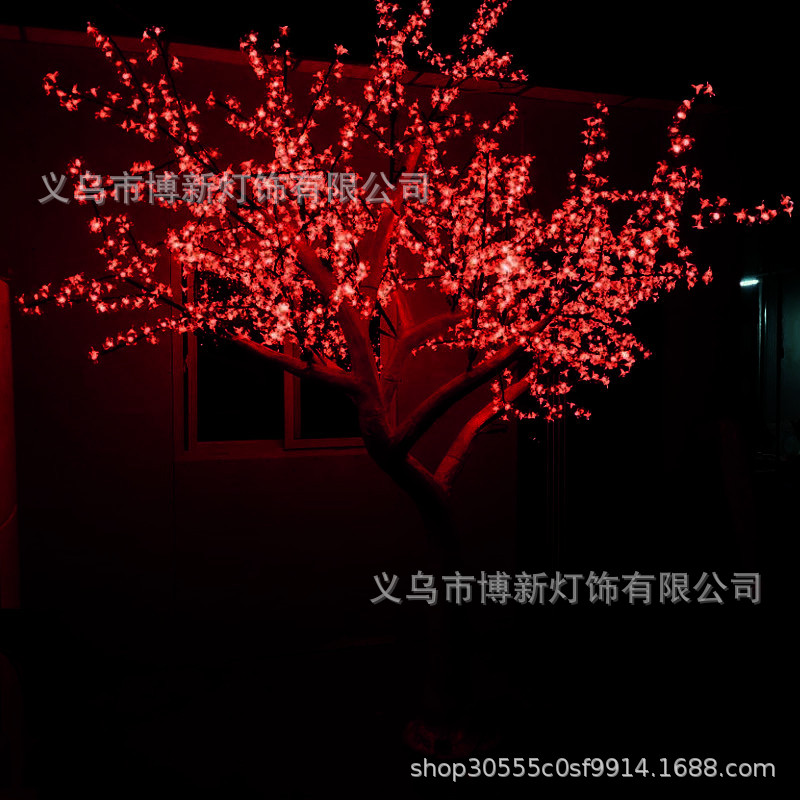Cross-border supply LED peach blossom simulation tree light, waterproof outdoor courtyard landscape decoration tree light, 3 meters high Specification image