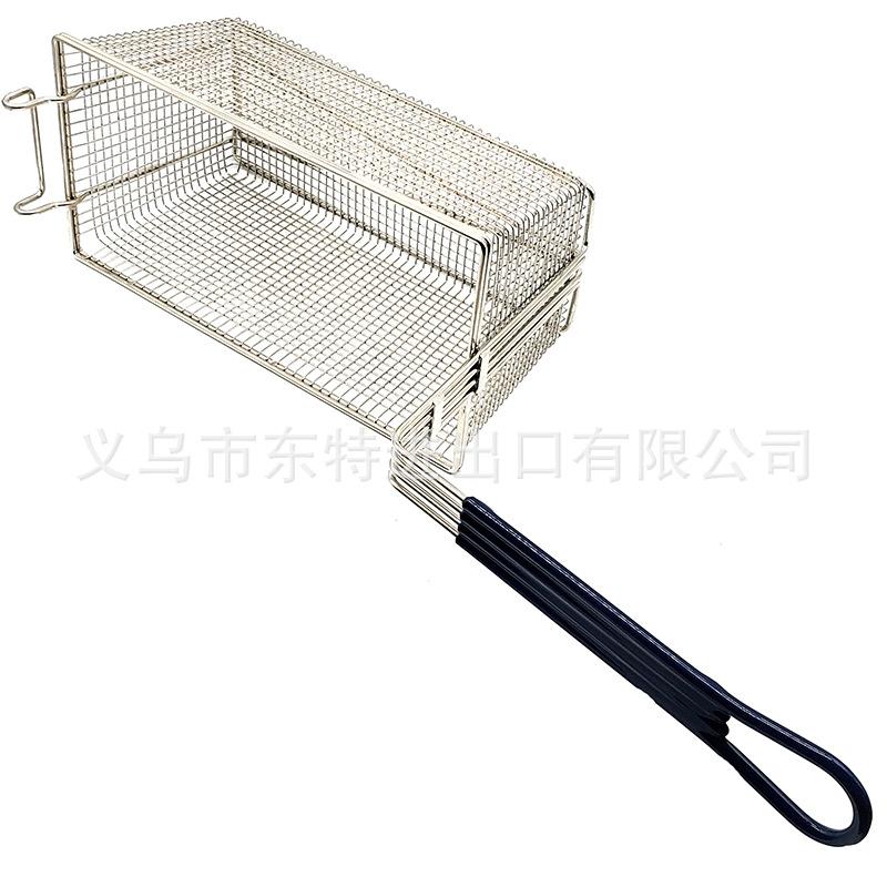 Factory direct sales of stainless steel mesh fried baskets, American fast food French fries and fried chicken baskets, large-capacity oil-draining baskets Item Picture