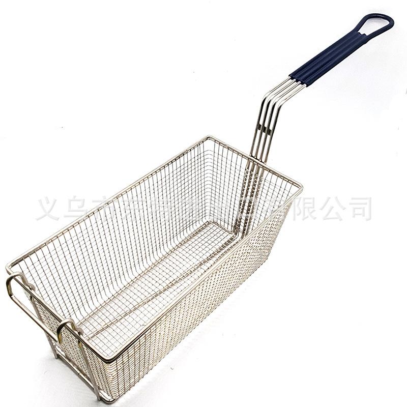 Factory direct sales of stainless steel mesh fried baskets, American fast food French fries and fried chicken baskets, large-capacity oil-draining baskets details Picture