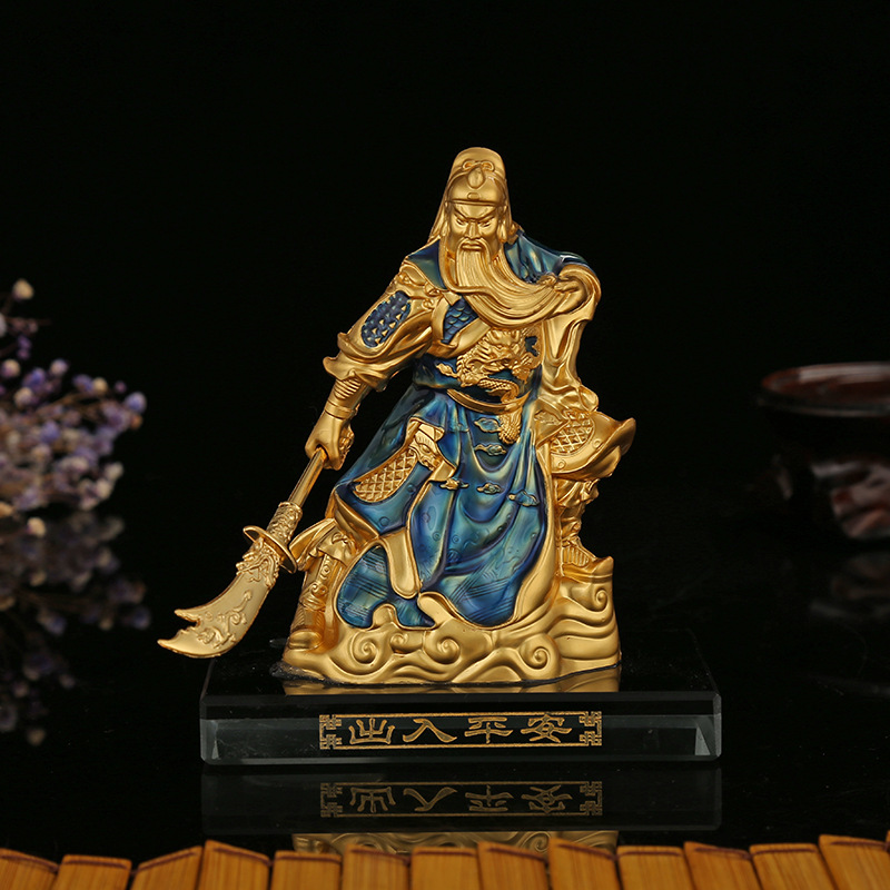 Car accessories with base color war god Guan Gong and base alloy ornaments, car Guan Er Ye accessories details Picture