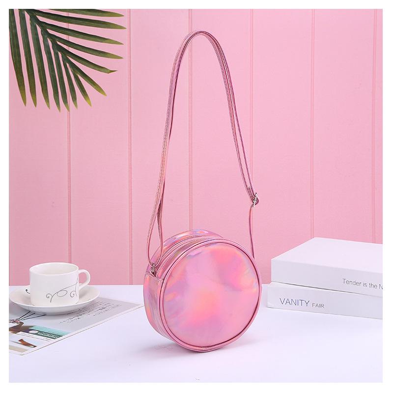 Moda nueva tendencia PU radium un hombro crossbody pieza corazón arco iris sirena unicornio lentejuelas niña Item Picture