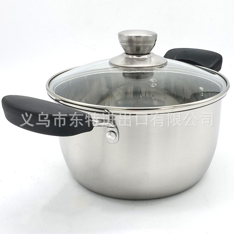 Factory direct sales of 4-piece sets of stainless steel soup POTS, 18-24cm sets, for export. Household multi-purpose soup POTS and gift POTS Specification image