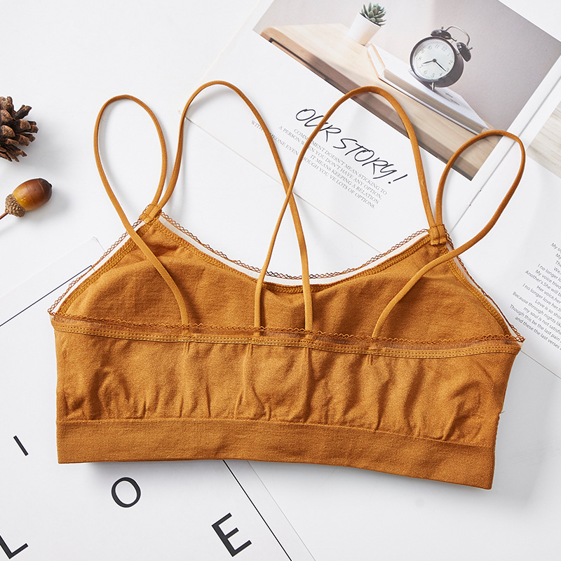 2020 new cross-shaped beauty back halter bra, sexy strapless anti-glare underwear, no steel ring fishwire sports bra Item Picture