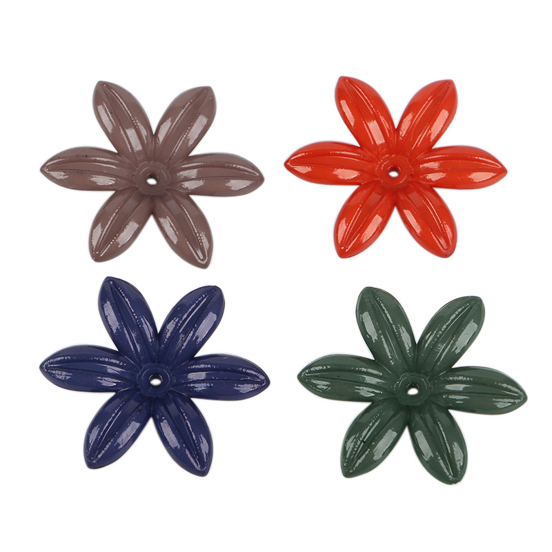 Autumn and winter color mid-hole five-petal spray-painted flower diy factory direct sales hair accessories, hairpins, ancient ornaments, versatile accessories, flower petals wholesale Item Picture