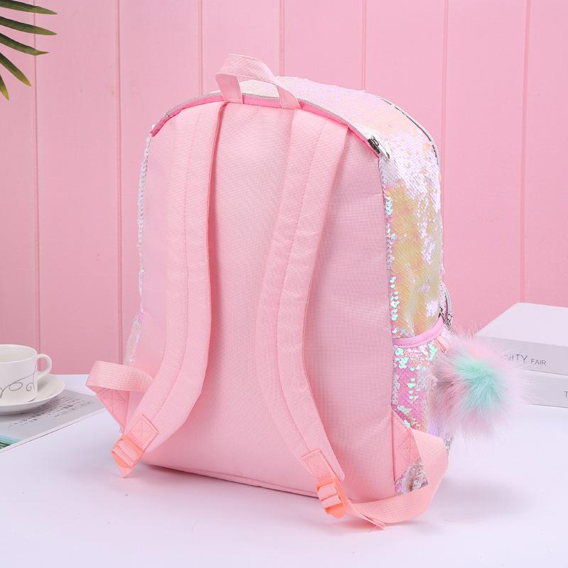 Hooded Unicorn student large-capacity sequined fashionable schoolbag children's outdoor travel backpack Specification image