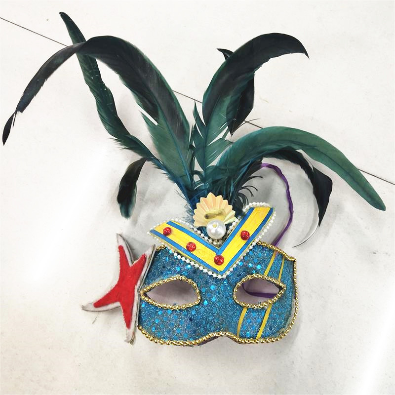 厂家批发 万圣节 羽毛面具 多款任你选 舞台演出配饰产品图