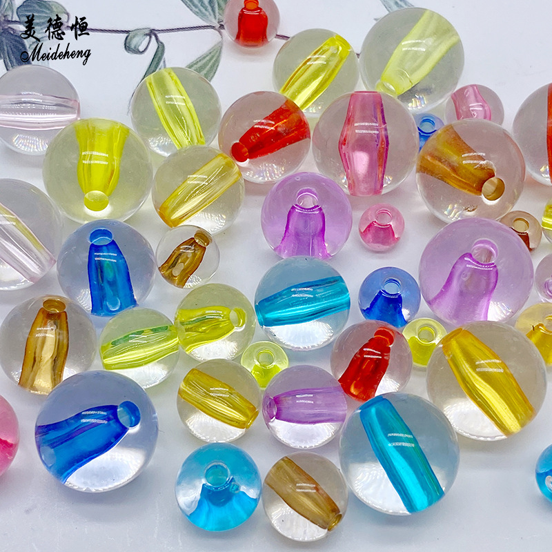 Beaded material through-hole core bead jewelry, hair rope necklace, acrylic round bead diy simple and easy accessory Application Scenario