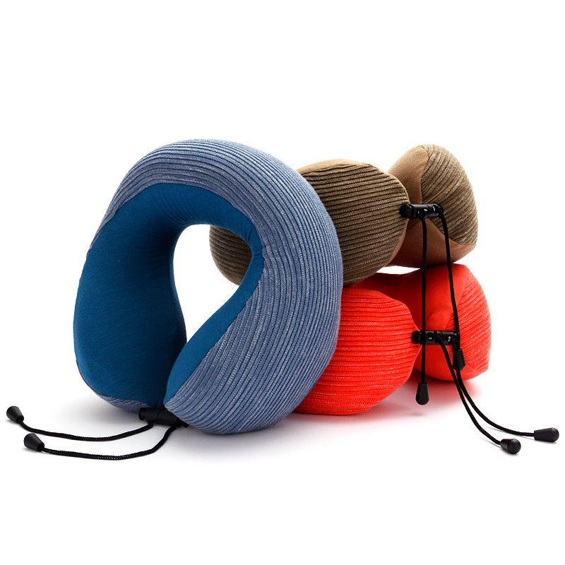 U-Shaped Pillow Processing Custom Manufacturers New Slow Rebound Striped Memory Cotton Neck Pillow Travel Fashion Pillow details Picture