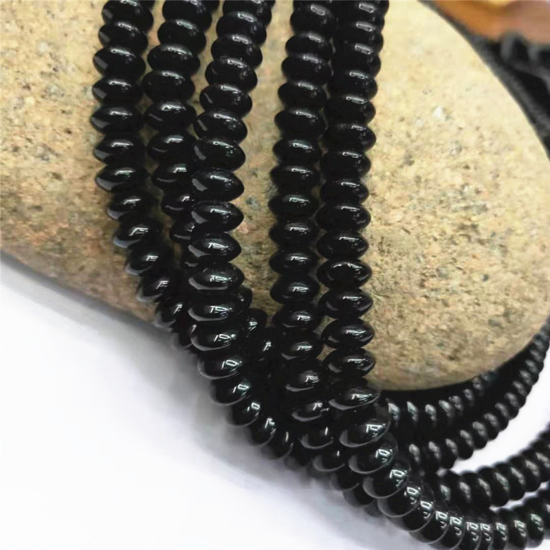 Wholesale of 3*6-4*8MM black crystal glass loose bead spacers, bead jewelry for abacus discs, direct sales from the manufacturer details Picture