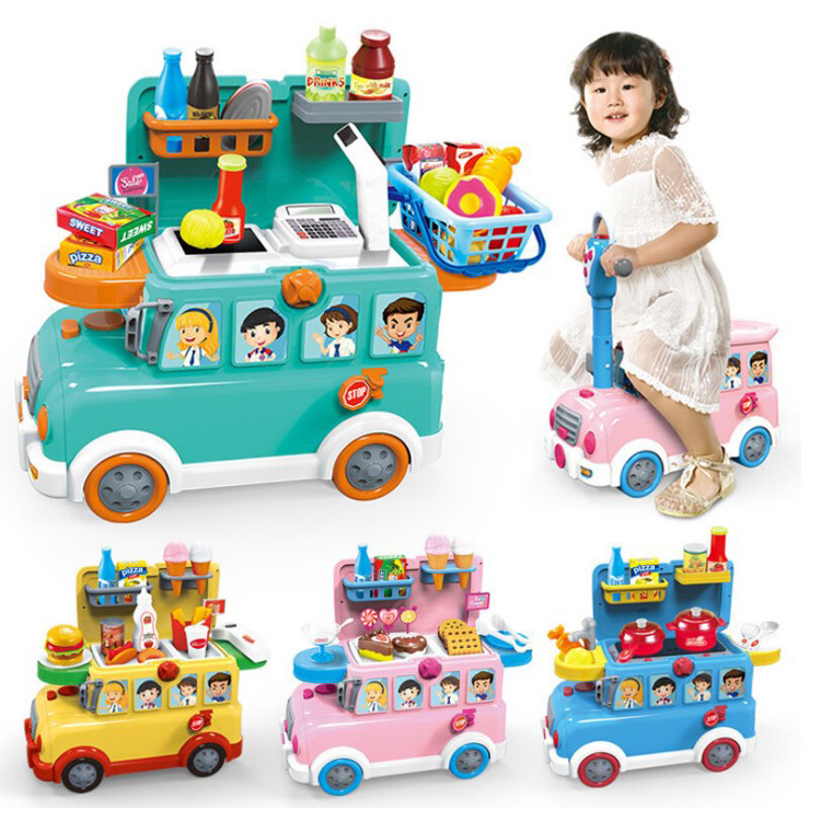 万达隆过家家百变童车3合1多功能收纳校巴儿童生日礼物玩具3-7岁
