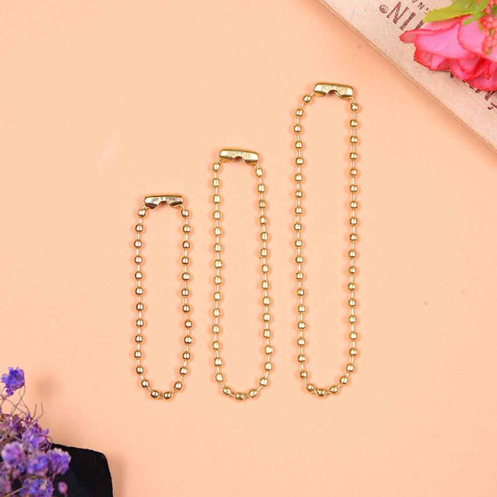New Fashion Round Bead Tag Chain Color Jewelry Chain Gold And Silver Black And White Key Chain Clothing Round Bead Chain undefined