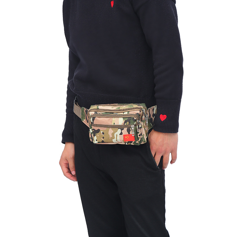 2019 New Outdoor Sports Camouflage Belt Men's And Women's Multi-Functional Large Capacity Wear-Resistant Wallet Nylon Cloth Cash Register Bag details Picture