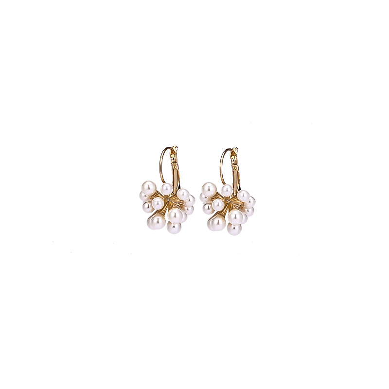New 925 silver needle stud earrings, Korean fashion trendsetter style pearl earrings, versatile earrings for women, Korean version wholesale Item Picture