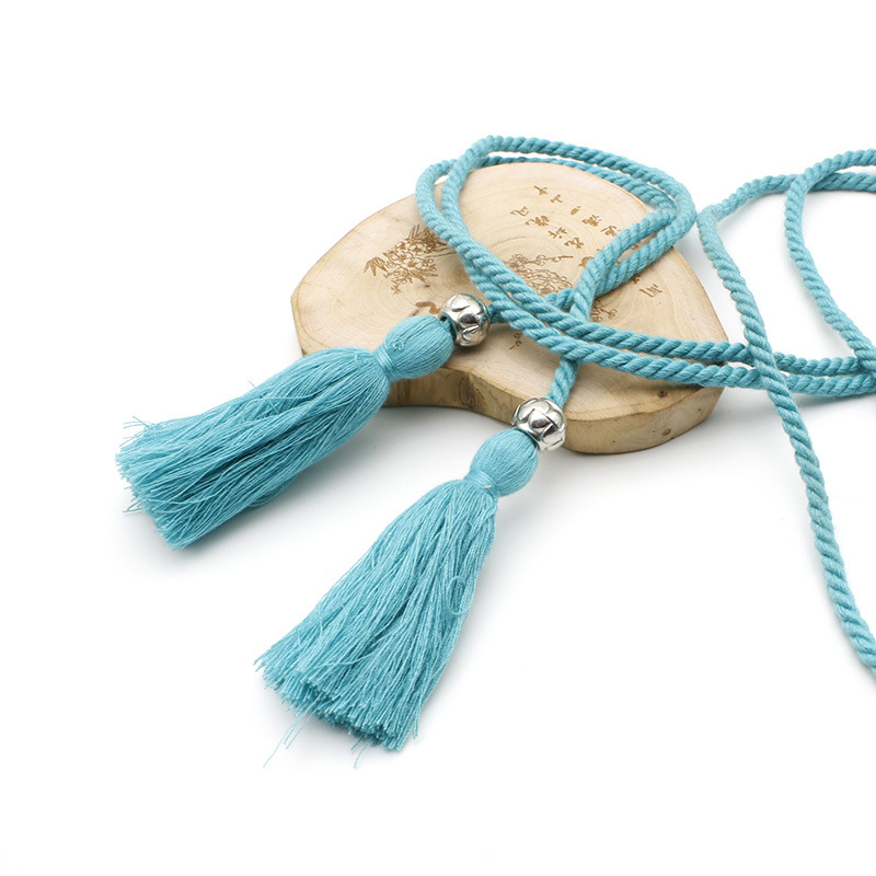 Direct Supply Polyester Cotton Tassel Rope Wear Plastic Beads Sewing Thread Tassel Rope Clothing Accessories Decoration Manufacturers Wholesale Customization Specification drawing