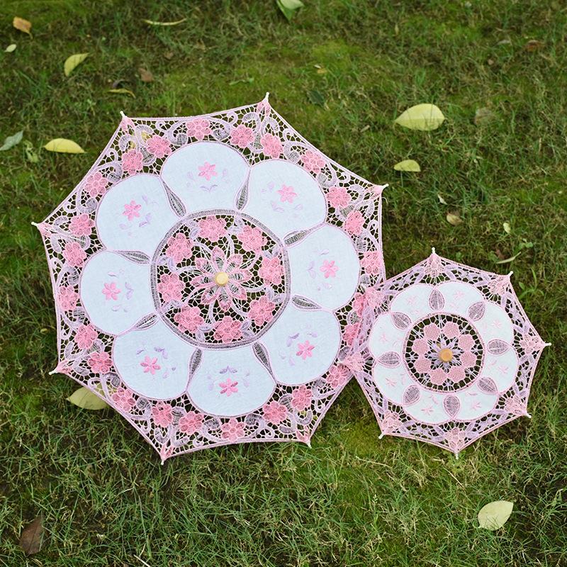 新款创意蕾丝伞彩色镂空蕾丝花边装饰伞影楼拍摄道具伞婚庆用品