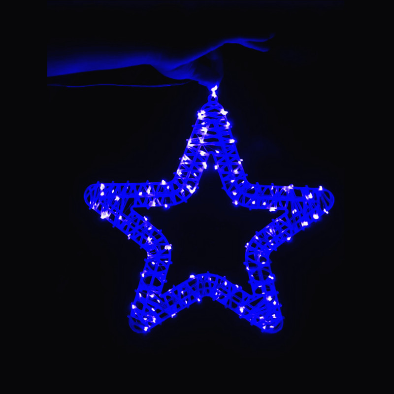 Cross-border new outdoor waterproof five-pointed star light, tree hanging decorative light, transparent star light, street lighting, 40cm220v Specification image