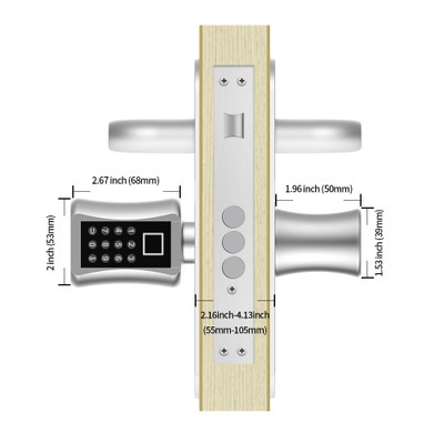 Cross-border e-commerce YL-71 European standard smart lock core, fingerprint, password, key, three-in-one, screenless, with voice lift Specification image