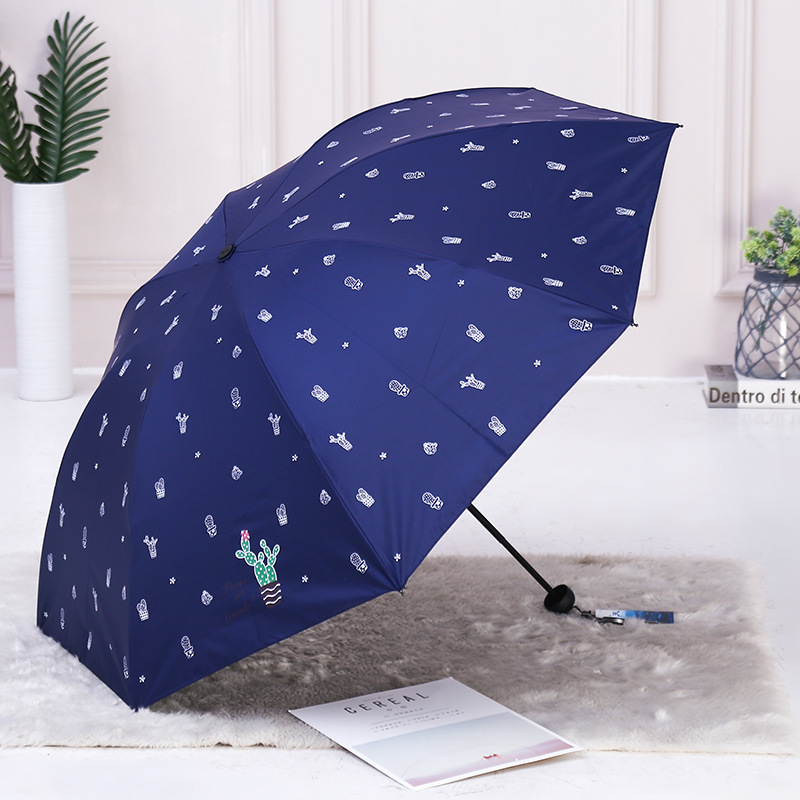 2019创意新款夏天户外防紫外线太阳伞黑胶防晒遮阳伞三折伞定制详情图10