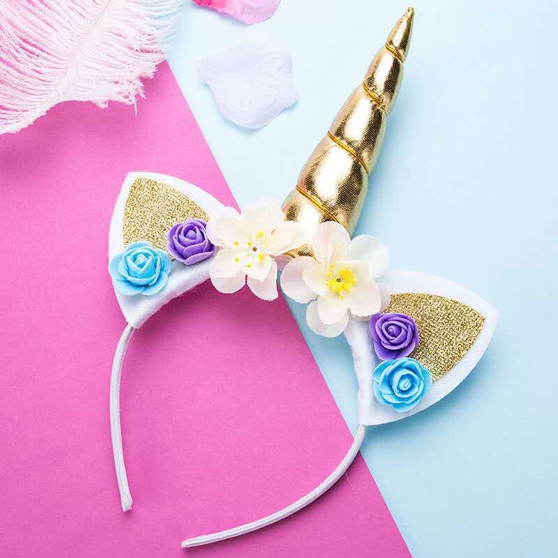 Factory direct supply of cross-border unicorn headbands, children's cartoon headbands, Halloween princess birthday party headwear wholesale undefined