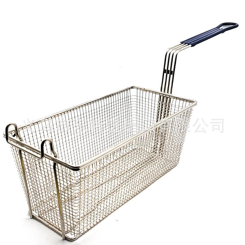 Factory direct sales of stainless steel mesh fried baskets, American fast food French fries and fried chicken baskets, large-capacity oil-draining baskets