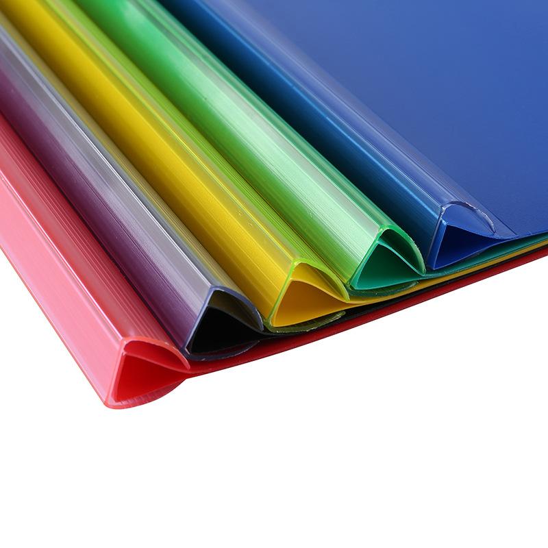 Customized office solid color a4 folder, pp folder, a4 pull-out clip, 5 thickened ones, with LOGO printing Item Picture