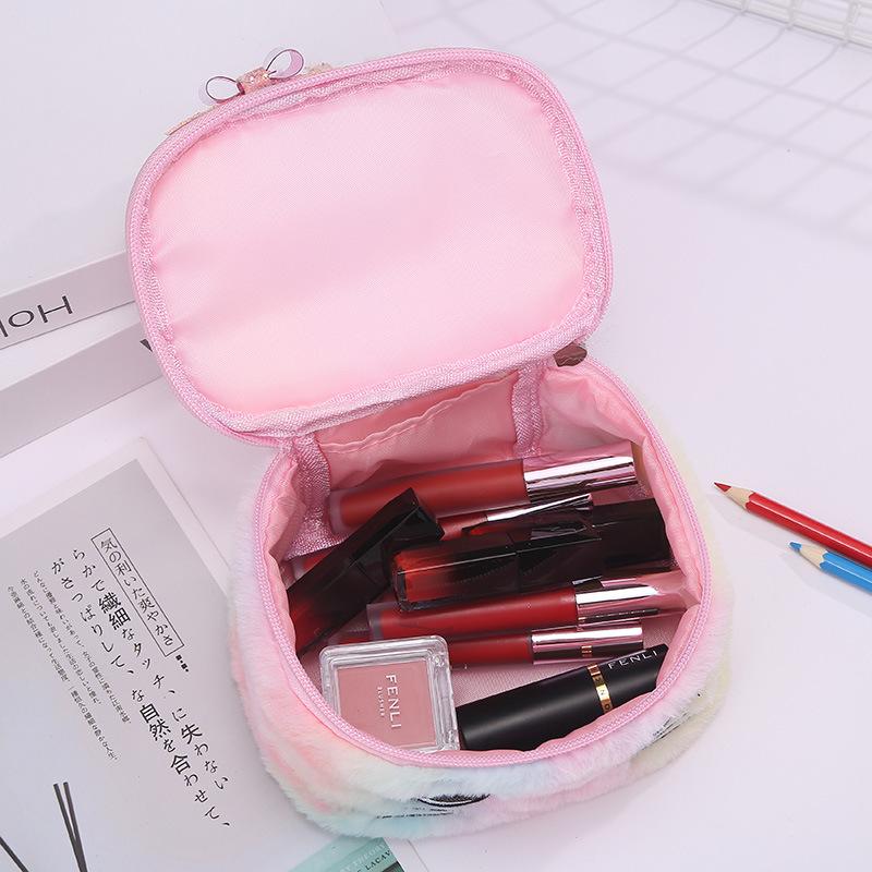 Wholesale of large-capacity cosmetic bags for cats and rabbits in foreign trade, pu leather cute hand-held bags, and storage bags for girls and children details Picture